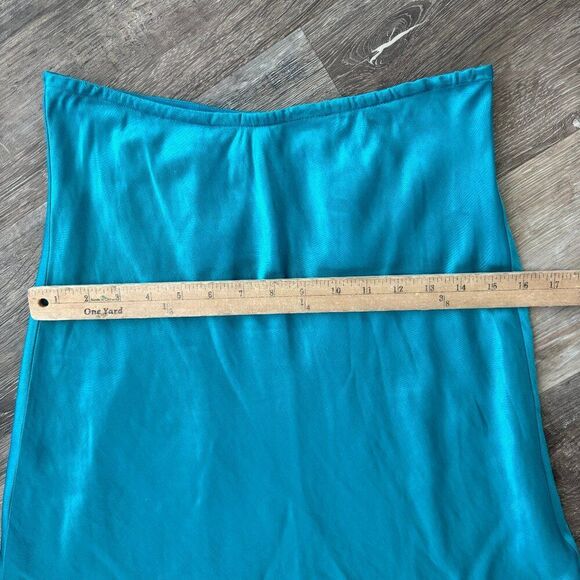 Club Monaco Turquoise Linen Blend Midi Skirt Size 4 Summer Resort Chic - Picture 5 of 10